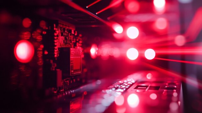 Close-Up of Laser Communication System with Phototransistor Elements