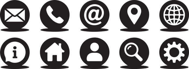 Web Kontakt Symbol icon set. Kontakt Icons Buttons collection. Vector illustration