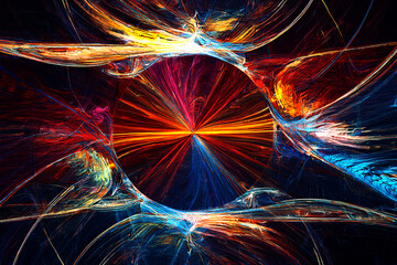 Abstract art technology background digital painting multicolor neon Modern futuristic pattern. Fractal artwork for creative graphic design.	