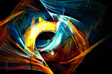 Abstract art technology background digital painting multicolor neon Modern futuristic pattern. Fractal artwork for creative graphic design.	