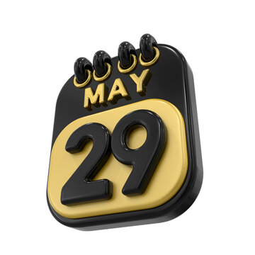 black and gold may 29 calendar clip art preview