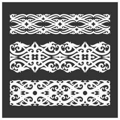 Borneo kalimantan dayak ornament set	