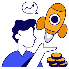 A beautiful design icon of startup