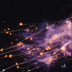 Fototapeta premium Ethereal Trails: Light Streaks and Smoke in the Night