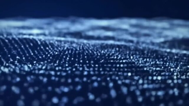 Hypnotic Loop of Digital Particles Undulating in Rhythmic Waves, Seamless Flow Animation

