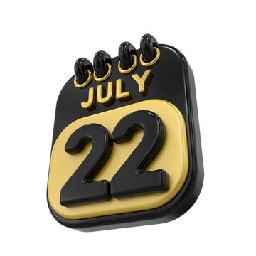 black and gold calendar icon july 22 clip art preview