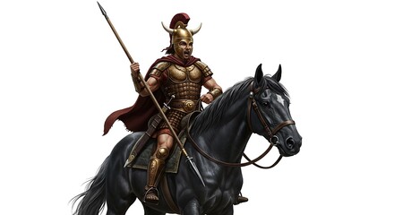 Naklejka premium Bronze Rider: Ancient Valor
