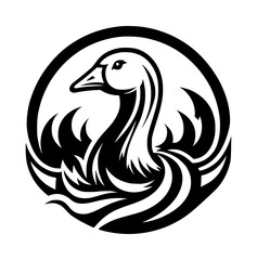 Fototapeta premium Minimalist Furious Goose Vector Icon Logo