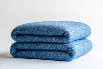 Folded, textured,  blue blanket