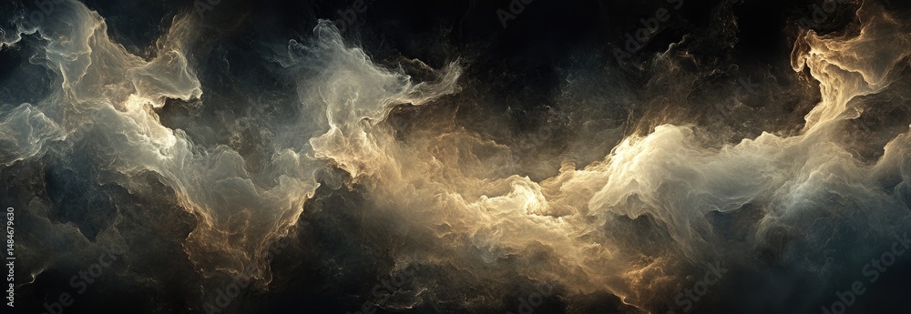 Poster abstract flowing waves in warm tones of brown. white. and black create a dynamic visual. suitable fo
