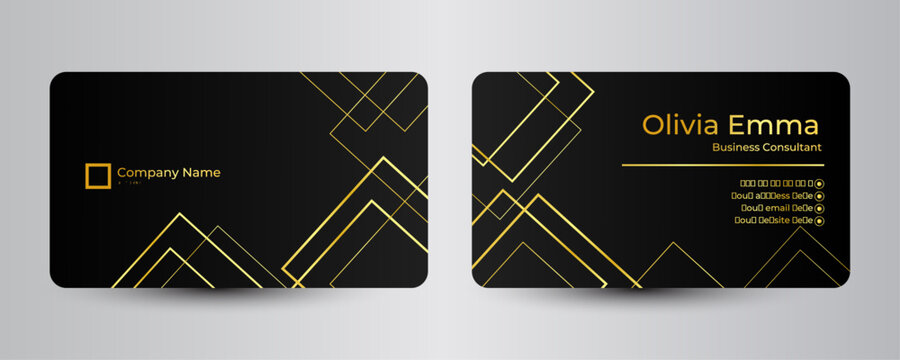 Gold and black business card design template
