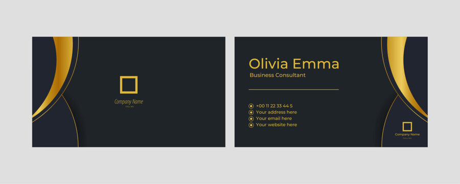 Stylish black and golden business card design