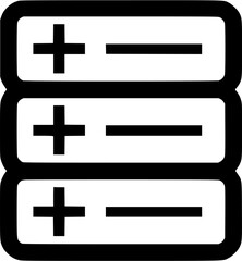 Obraz premium Stacked battery storage display icon