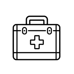 Obraz premium Detailed first aid box icon with bold lines and central cross symbol representing medical emergency and safety