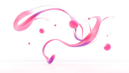 Fototapeta premium A vibrant, high-contrast abstract composition set against a sleek, pure white 3D background