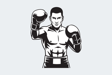 boxer silhouette  Vector