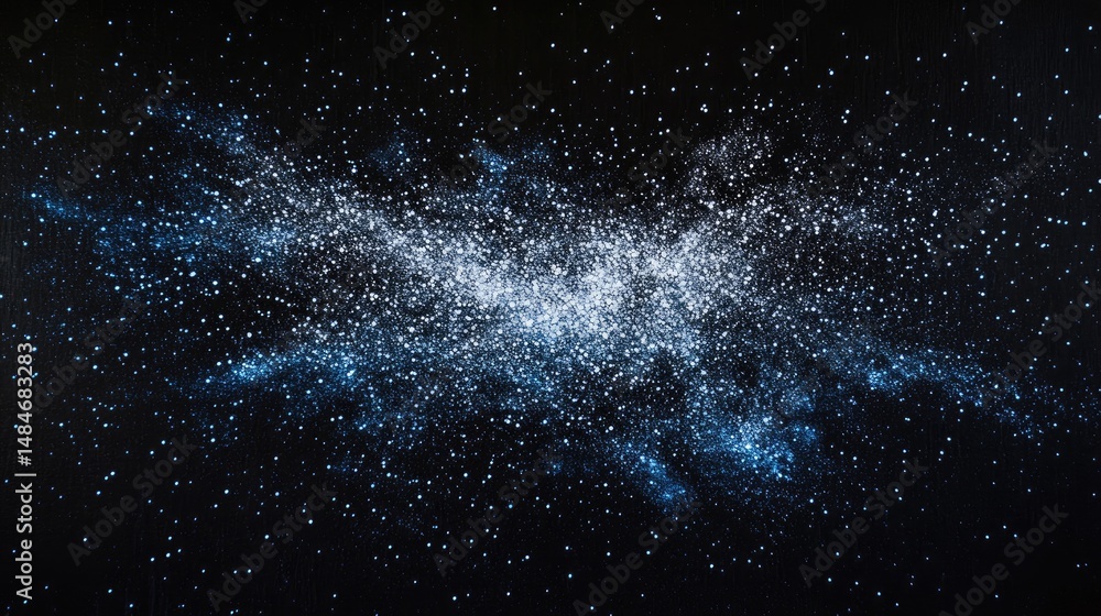 Poster a mesmerizing view of a starry night sky reflected on a tranquil water surface. creating a serene at