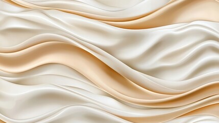 Obraz premium Soft Flowing Fabric Background with Cream and Beige Waves for Elegant Design Projects