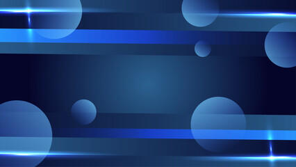 Fototapeta premium Blue vector minimalist simple abstract geometric banner background. Gradient geometric shapes on dark blue background