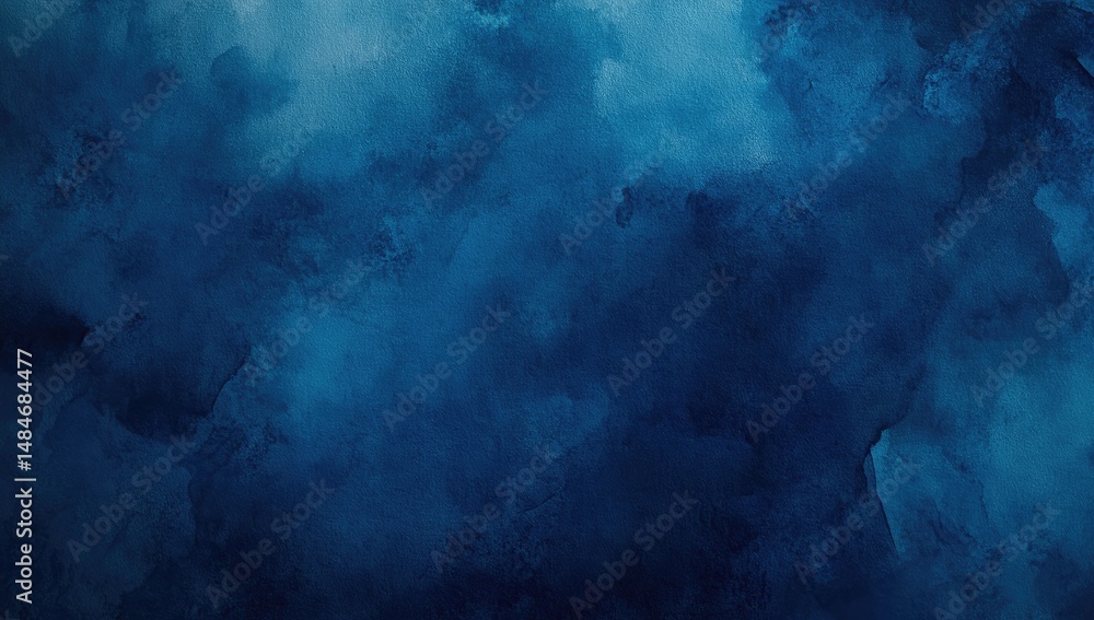 Poster a serene abstract watercolor background featuring deep blue hues with subtle texture. ideal for arti