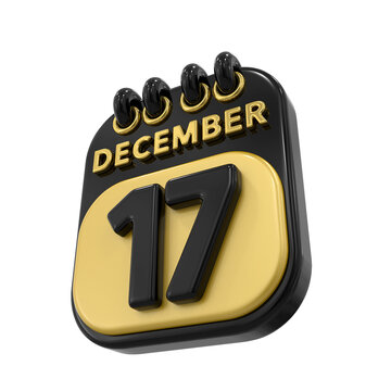 black and gold december 17 calendar clip art preview