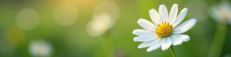 Obraz premium Delicate white chamomile blossom, pristine petals, soft focus , texture, nature, stock photo