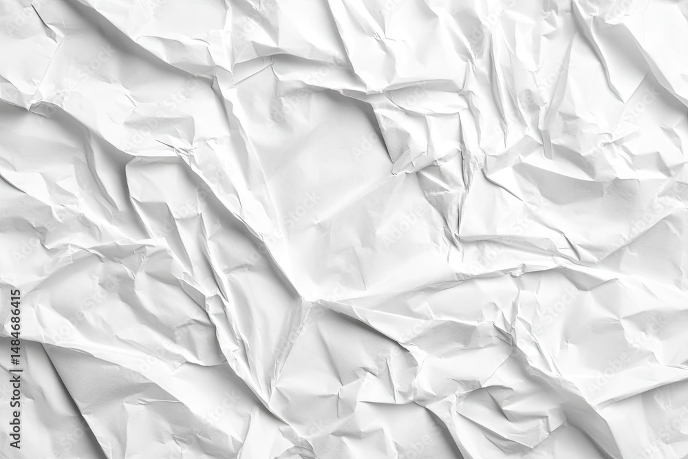 Aufkleber a close-up view of crumpled white paper. showcasing intricate textures and shadows. ideal for backgr