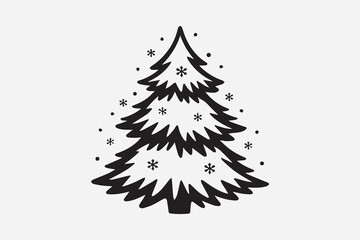 christmas tree silhouette  Vector