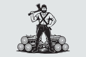 lumberjack silhouette  Vector