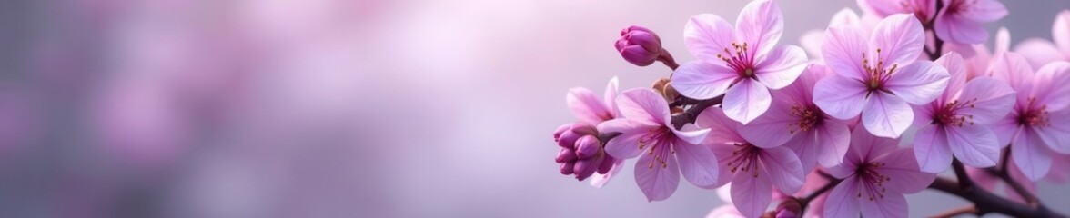 Lilac blooms adorn a chic, minimalist room's wall , stylish interior, home decor, design