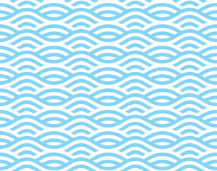 Seamless pattern with blue waves