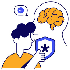 Modern design icon of brain