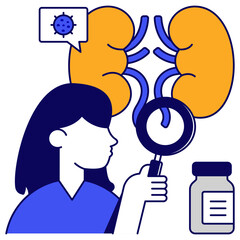 Premium download icon of kidney analysis