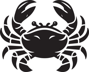 Fototapeta premium Crab Black Silhouette Vector, Sea Animal Clipart & Coastal Graphic Design