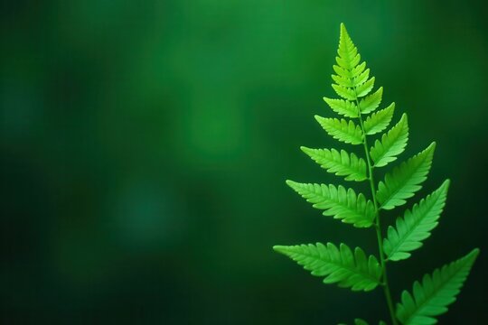 Single fern leaf against a stylish neo-mint background Copy space included , design element, trendy