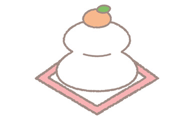 シンプルでかわいい鏡餅のイラスト