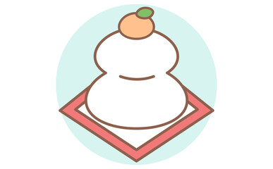 シンプルでかわいい鏡餅のイラスト