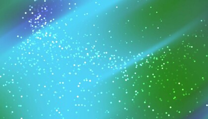 Numerous bright sparkling particles scattered across a softly blurred gradient background transitioning from vibrant blue to fresh green hues. Abstract background concept