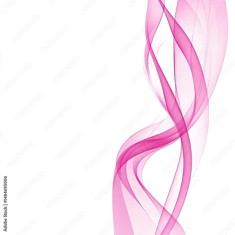 Poster abstract pink wave patterns gracefully intertwining against a white background. creating a sense of 