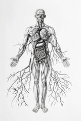 Obraz premium detailed anatomical drawing of human