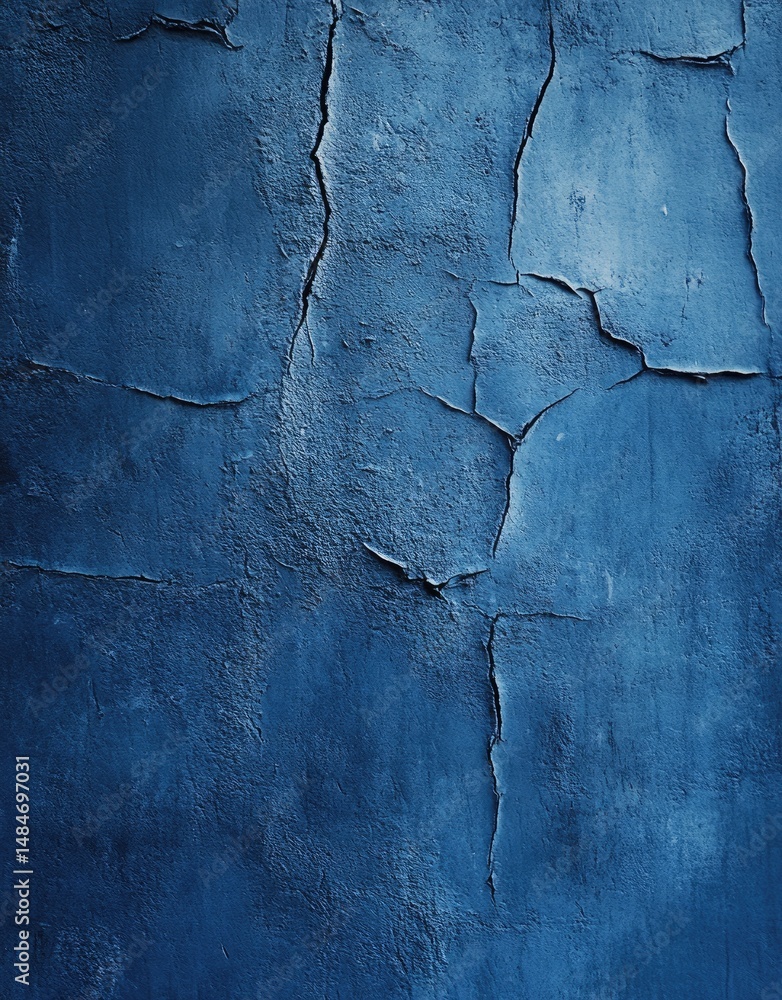 Aufkleber a close-up view of a weathered blue wall showcasing intricate cracks and textures. ideal for backgro