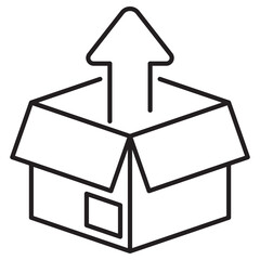 Unboxing icon with linear style
