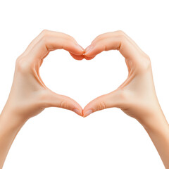 Obraz premium Two hands forming heart shape, symbolizing love and connection, isolated on transparent background