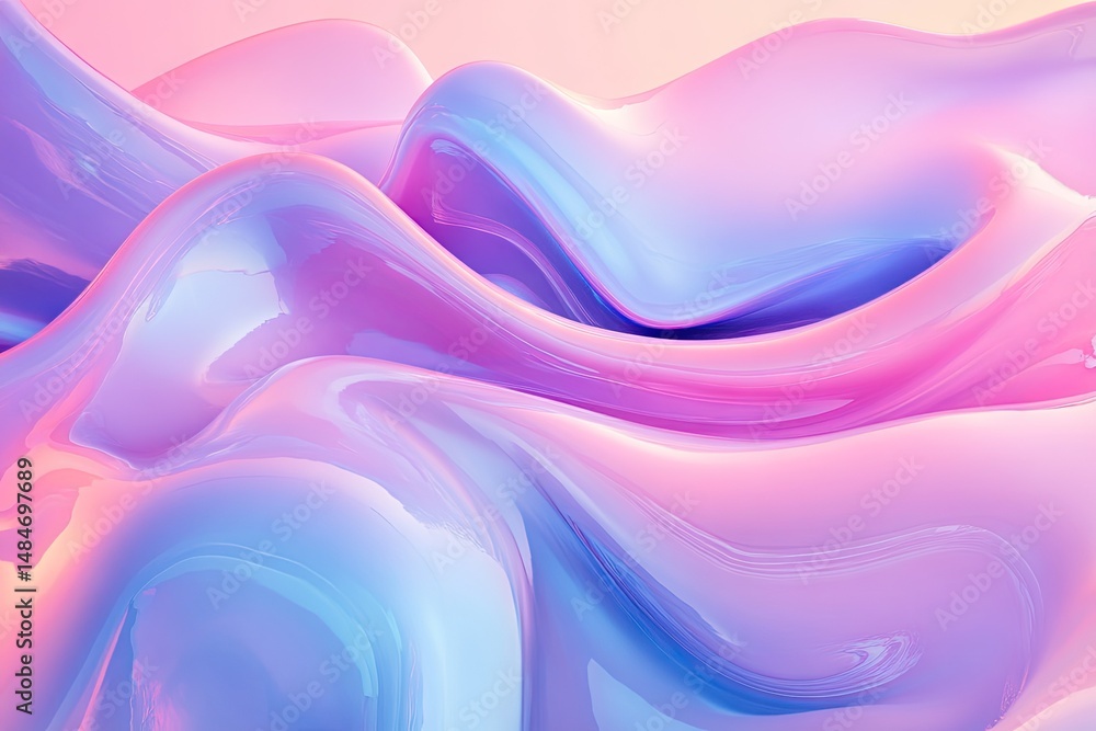 Aufkleber a vibrant. flowing abstract fabric design featuring shades of pink and blue. creating a smooth. glos