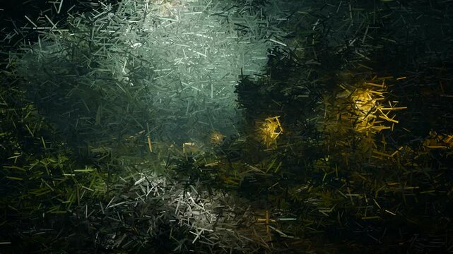 Terrifying night scene in abandoned city with fragments forming an elite horror inspired environment