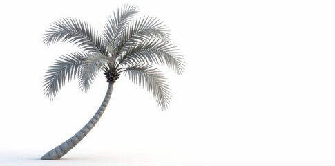 Fototapeta premium Majestic silver date palm tree, isolated on white , photography, isolated