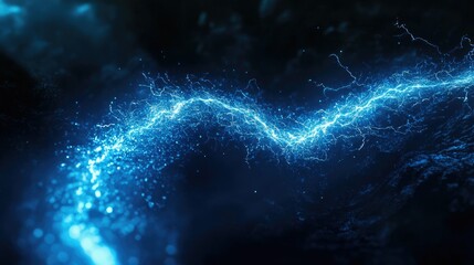 Three glowing blue electric frames are positioned side by side against a dark background.