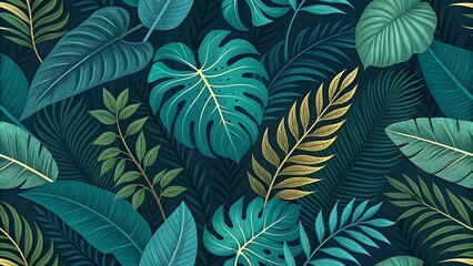 Seamless Botanical Leaf Pattern Collection – Nature-Inspired Wallpaper & Textile Designs