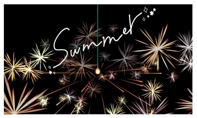 夏の風物詩★線香花火を楽しむ写真風イラスト