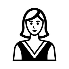 Female Avatar Icon Outline Style Vector Illustration
